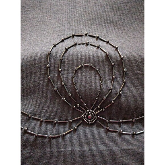 Vtg Liz Claiborne Wool Dress Women's L 90s A-line Black Beaded Chic Swing Y2K - Picture 8 of 16